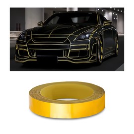 0.4''×197'' Car Reflective Strips Stickers for Body Rim, Funny DIY Warning Safety Decoration Strip Decals, Self-Adhesive Night Visibility Reflective Tape for Most Cars, Motorcycles, Bikes (Yellow)