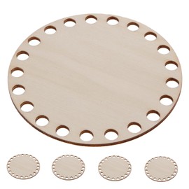 EXCEART Knitting Handbag Bottom Round Shape Blank Wooden Basket Bottom with Holes for Knitting Crochet Basket Bag 5pcs 10cm*10cm*0.3cm Round Purse Base Shaper