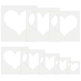 Large Heart Stencil 8 Pcs Valentine’s Day Heart Stencils Reusable Plastic Stencils for Painting on Wood,Wall,Fabric,Paper,Greeting Card,Home Decor,DIY Crafts