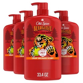 Old Spice Wild Bearglove Scent Body Wash for Men, 30.0 Fluid Ounce (Pack of 4)