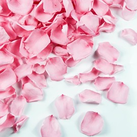 Eslibin180 PCS Real Pink Dried Rose Petals Confetti for Wedding, 1.75oz Freeze Rose Petals for Romantic Pink Wedding Valentine's Day Proposal Decor, Flower Girl Dinner Centerpieces BabyShower Party