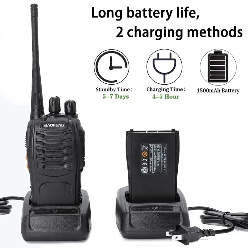 US Warehouse 2 Packs Baofeng BF-888S Kids Walkie Talkie UHF