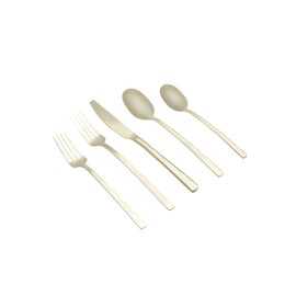 Cambridge Silversmiths Beacon Champagne Satin 20 Piece Flatware Set, Service for 4, Champagne Gold