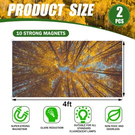 2 Pcs Fluorescent Light Covers with 80 Magnets Decorative for Classroom Ceiling Light 4 x 2 Feet Magnetic Light Covers Filter Easy Install for classroom Office Hospitals & Home Drop Ceiling Supplies