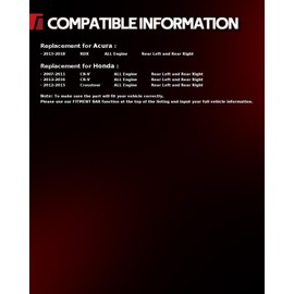 Torchbeam Rear Brake Calipers Set for Honda 2007-2016 CR-V, Acura 2013-2018 RDX, Honda 2012-2015 Crosstour, Rear Left and Rear Right Calipers Replace # 19B6887+19B6886