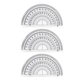Cretty-Meet 3 PCS 180 Degrees Clear Plastic Protractors 4" Transparent Semicircle Angle Measurement Ruler Basic Protractor for Geometry School Teacher Math Office