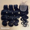 Natual RAW INDIAN HUMAN HAIR TEMPLE EXTENSIONSstyle: Body Wave, color:
