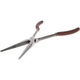 Paramount Straight Long Reach Plier: 4" Serrated Jaw, 11" Overall Length