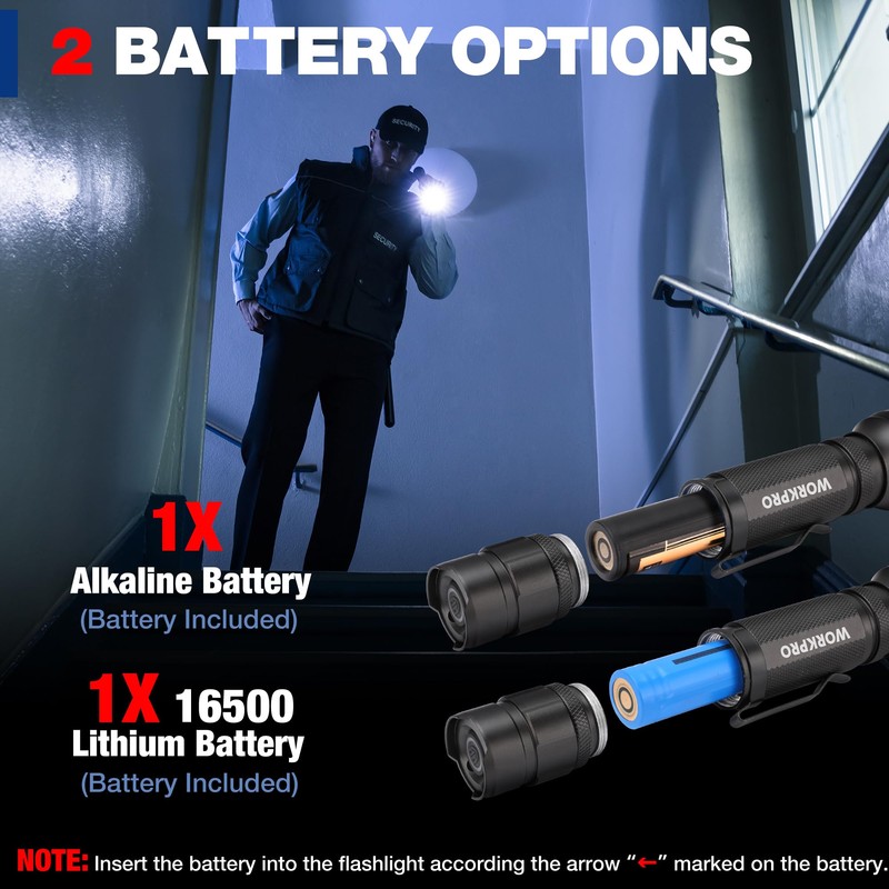 WORKPRO 1200LM Tactical Flashlight, Rechargeable EDC Mini Flashlight, Pocket Flashlight