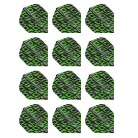 RED DRAGON Hardcore Radical Black & Green Dart Flights - 4 Sets Per Pack (12 Dart Flights in total)