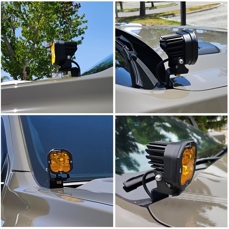 Ditch Light Brackets Hood Hinge Mount Compatible with Ford Ranger