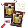 Breeze Decor Beer It's O'clock Garden Flag Set Wood Dowel