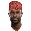Dupsie's Cotton Burgundy Embroidered African Hand Woven ASO Oke Hat
