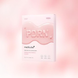 MEDICUBE PDRN Pink Vita Coating Sheet Mask, 10 Mascarillas Faciales Coreanas con PDRN de Salmón, Vitamina B12, Colágeno y Niacinamida, Hidratación y L