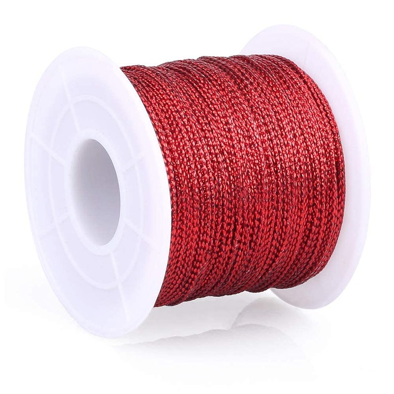 Red Metallic Cord 1 mm x 100 m for Crafts,