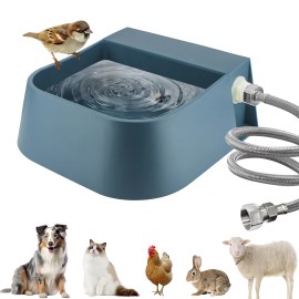 Namsan Auto Pet Water Bowl Feeder w/ Hose & Float Valve for Dogs Cats Chickens 2L