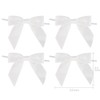 Suithink 50 Pieces White Twist Tie Satin Bows,9cm Ribbon Bows
