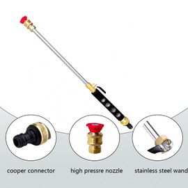 RLASAMN 8PCS High Pressure Power Washer Wand, Hydro Jet Nozzle for Garden Hose with 5 Nozzles and Quick Connector, Water Hose Nozzle Jet for Car Garden Patio Pet Wall Gutter Driveway Washing Cleaning