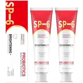 Bettinay 2 PCS SP-6 Probiotics Whitening Toothpaste, Probiotics Bright White Toothpaste for Deep Cleaning and Fresh Breath Oral Care