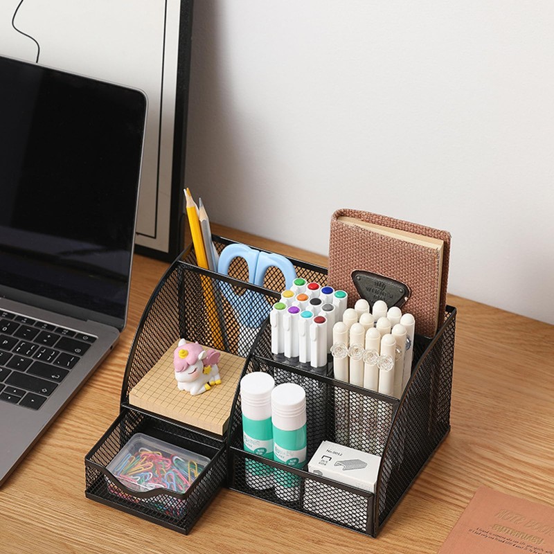 SYJINHUASY Multifunctional Desk Organiser, Compact Office Organiser with 4 Compartments