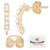 Beebeecraft 10pcs/box Pearl Earring Accessories 18K Gold-Plated Rectangular Brass Earring