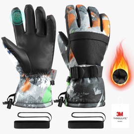 Pnosnesy Cold Weather Mittens,Ski Snow Waterproof Winter Gloves for Men, Women & Parent-Child