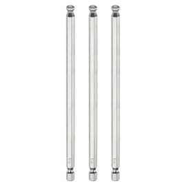 HARFINGTON 3pcs Ball End Hex Screwdriver Bit Set 6mm (H6.0) Size 1/4" Hex Shank 150mm (6") Long Magnetic Ball Head Bits S2 Steel Metric Screw Driver Bit