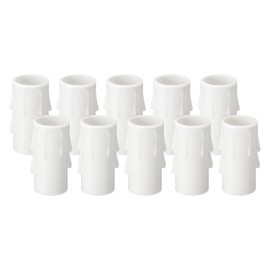 PATIKIL 2 Inch Tall Candle Covers Sleeves, 10Pcs Plastic E12 Chandelier Socket Sleeves Drip Candle Socket Covers Bulb Light Base Holder for Crystal Candle Lamps, White