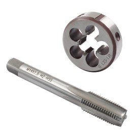 PHITUODA M14 x 1.5 HSS Metric Thread Tap and Die Set, Right Hand Machine Thread Tap and Round Die