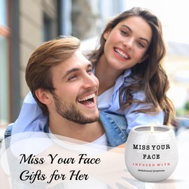 Best Friends Gifts for Women Men, Funny Christmas Birthday Gifts for Her, Him, Friends, Sister, Bestie -10oz Lavender Scented Candle, Unique Friendship Gift for Friend, Miss Your Face Candle