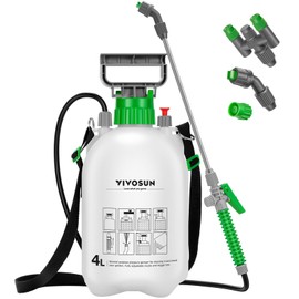 VIVOSUN 1 Gal/4L Pump Sprayer, Garden Water Sprayer for Plants, Weeds & Lawn Care, with 3 Nozzles, 50'' Long Hose & Pressure Relief Valve