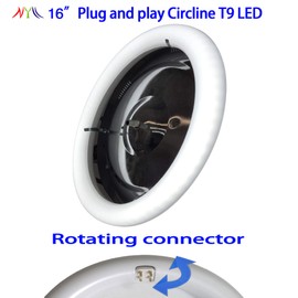NYLL - 16 Inch/ 16" Plug & Play T9 Circline LED Lamp - Daylight (6000K) Circular Bulb Directly Relamp 40 Watt Fluorescent Bulb FC16T9/D, FCL40 (Without rewiring or Modification) - Ballast Required!