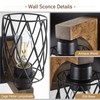 Farmhouse Bathroom Vanity Light, 3-Light Wood Bathroom Light Fixtures Over