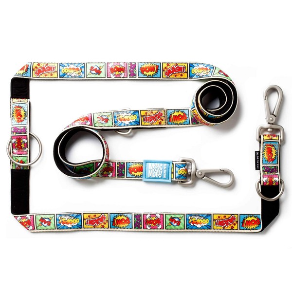 Max Molly Multifunctional Dog Lead, Padded, Reflective, Pink, Length: 200