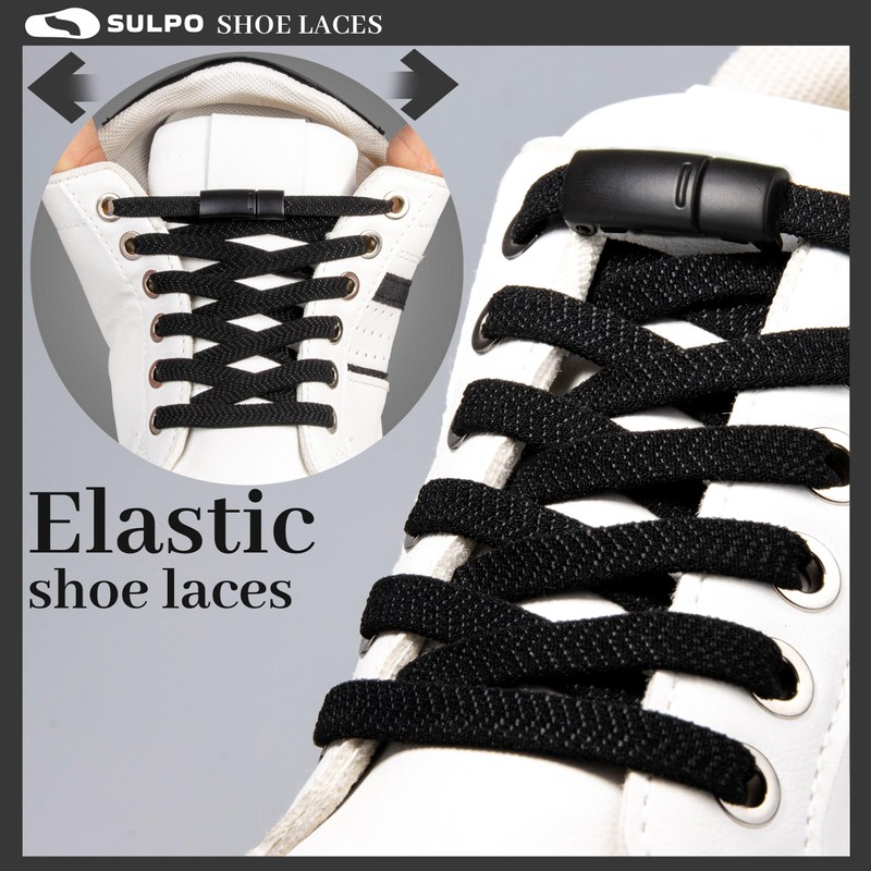 SULPO Shoelaces without Tying - 2 Pairs Shoelaces Quick Release
