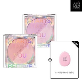 Jung Saem Mool 컬러피스 블러쉬 +스키니 탭 퍼프 핑크) Color Piece Blush + Skinny Tap Puff Pink
