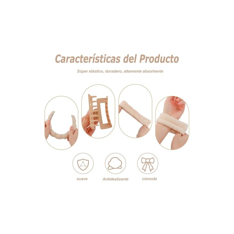 GeorgeX: 4 diademas de esponja y 2 muñequeras para maquillaje