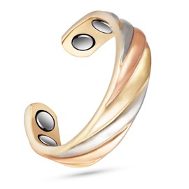 EnerCoppeX Copper Magnetic Ring for Women, Lymphatic Drainage Adjustable Ring, 3500 Gauss Magnet (CPR-0131B)