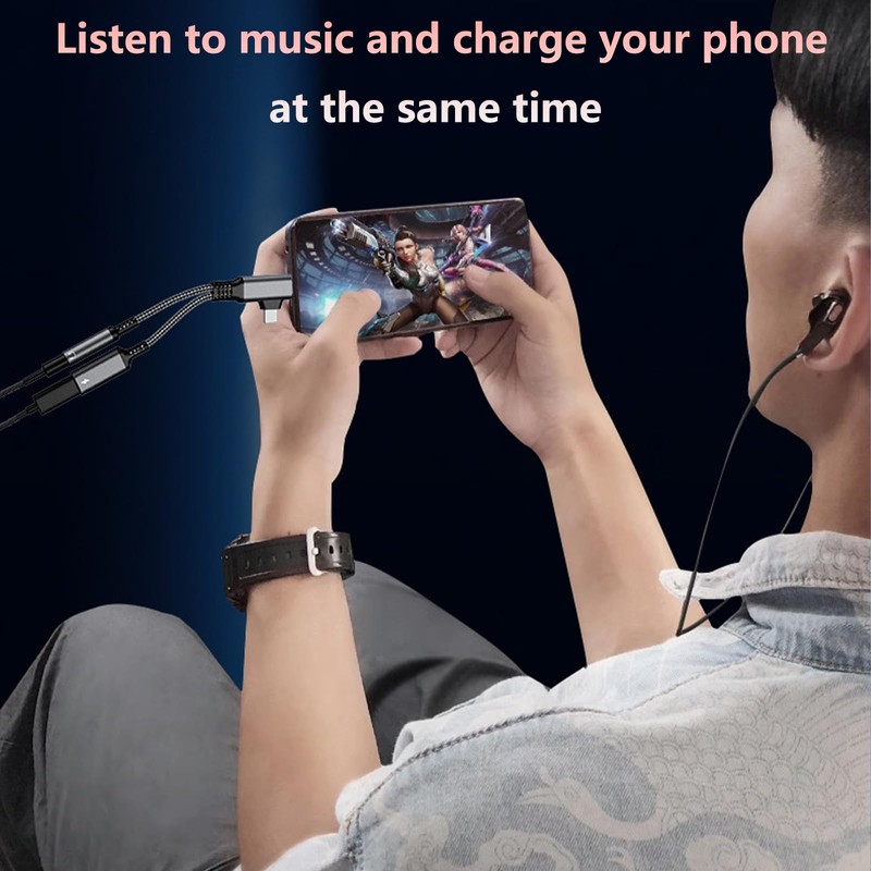 2 in 2 Light-ning USB C to 3.5mm Headphone and