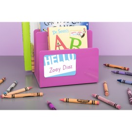 Avery Premium Name Tags, Hello, Blue and Red, No Lift No Curl, 36 Handwriteable Name Stickers