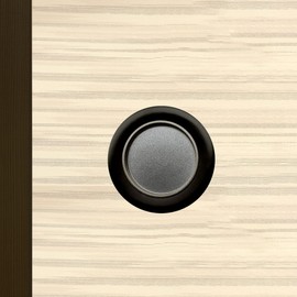 Fusuma Pull Handle, 1 Piece, Black (Black x Pearl Black), Fusuma Pull Round, Bottom Dimensions 1.9 inches (49 mm), Japanese Modern, Western-style [Easy to Install, Pull Nail Included)