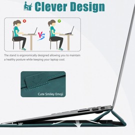 HYZUO 15 Inch Laptop Sleeve Case with Stand for MacBook Air 15 M4 A3241 M3 A3114 M2 A2941 2025-2023, 15" Surface Laptop 7/6/5/4, MacBook Pro 15 A1990 A1707 2019-2016, with Pouch, Dark Green