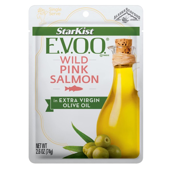 StarKist E.V.O.O. Wild-Caught Pink Salmon, 2.6 Oz, Pack of 12