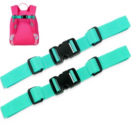 Moorle Adjustable Chest Strap Backpack, Pack of 2 Nylon Backpack Straps with Quick Release, Non-Slip Webbing for School Bag, Light Green, Durable Chest Strap for Jogging, Hiking, Outside