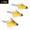 sourcing map 3pcs Chamfer Router Bit Set 1/4" Shank 15,