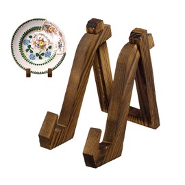 YILANJIN Wood Stand, 6 Inch Plate Holder for Displaying, Multifunctional Wooden Display Easel for Decorative, Desktop Decorative Picture Holder for Books, Plates, Photos, Decorative Paintings
