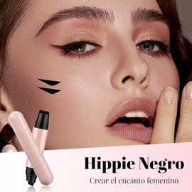 Sello Eyeliner, Delineador De Ojos De Doble Punta Para Mujer, Diseño De 2 Puntas De Secado Rápido, Foldable Eyeliner Stamp,Herramienta Portátil Para Viajes, Citas,Bodas(Negro, Doble Punta)