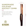Kent 20T Handmade Folding Pocket Comb for Men, Fine Tooth