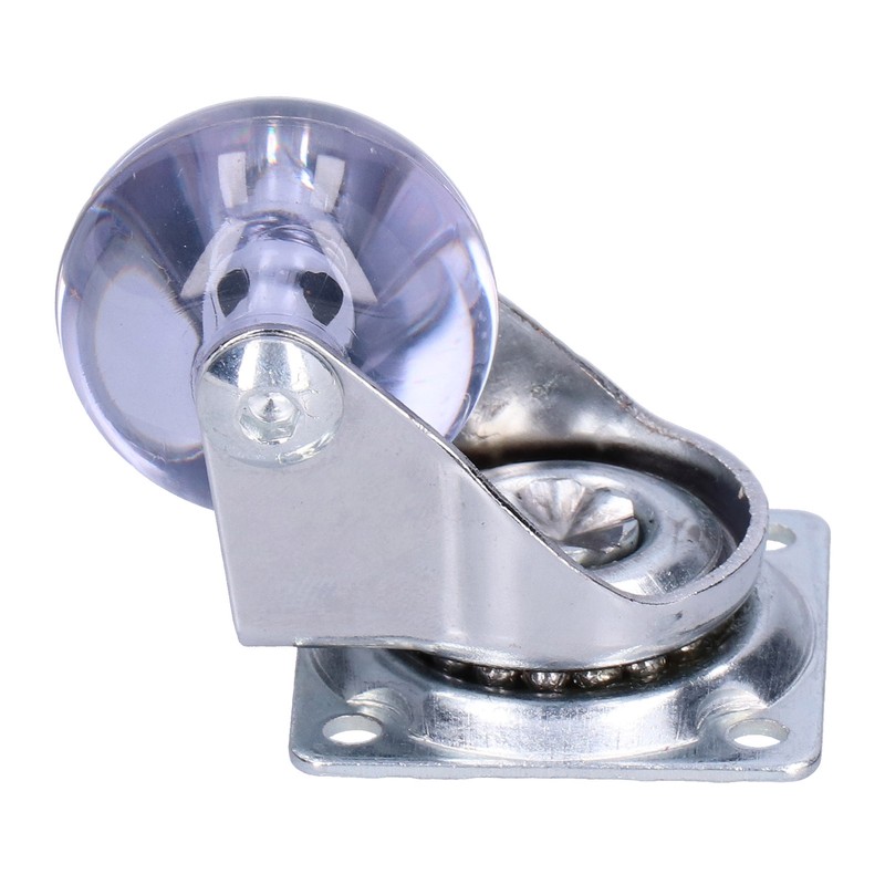 4 Pcs Swivel Caster Heavy Duty Stainless Steel Transparent PU