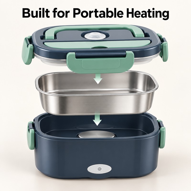 1.5L 60W Electric Portable Lunch Box Food Warmer – Leak-Proof